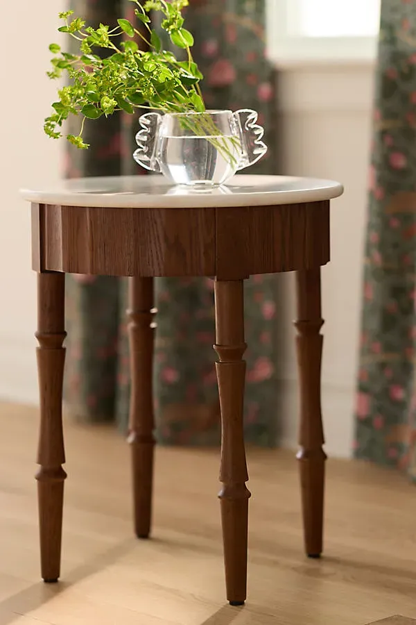 Thorne Wood Side Table - Oak, Marble product