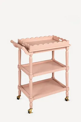 Three-Tier Scallop Tray Bar Cart - Pink product