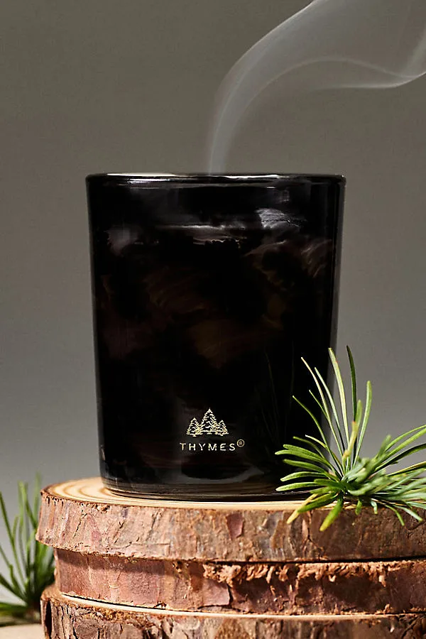 Thymes Noir Woods Boxed Glass Candle - Grey by Anthropologie
