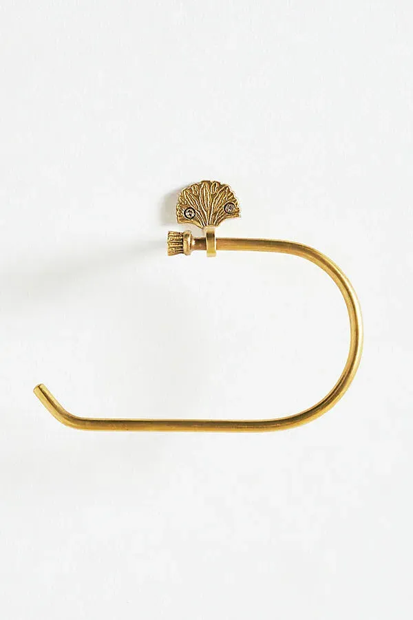 Tibetan Fan Toilet Roll Holder - Brass by Anthropologie