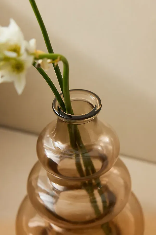 Tiered Glass Vase - Beige, Recycled Glass product