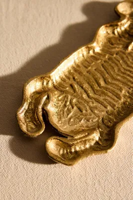 Tiger Trinket Dish - Gold, Cast Iron by Anthropologie, alternate view
