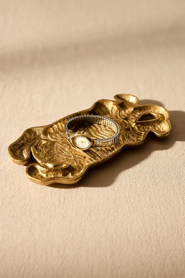 Tiger Trinket Dish - Gold, Cast Iron by Anthropologie