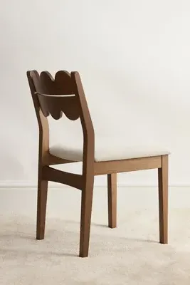 Tilde Scalloped Chair - Beige, Polyester/Cotton/Linen alternate view