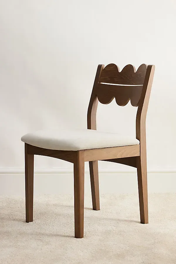 Tilde Scalloped Chair - Beige, Polyester/Cotton/Linen product