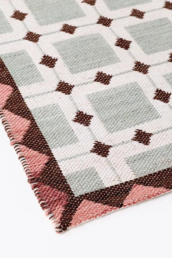 Tile Grid Small Indoor/Outdoor Rug - Brown, Polyester product