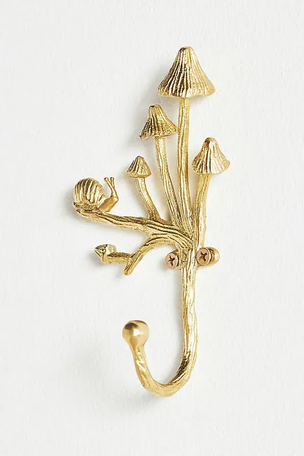 Toadstool Brass Hook - Gold product