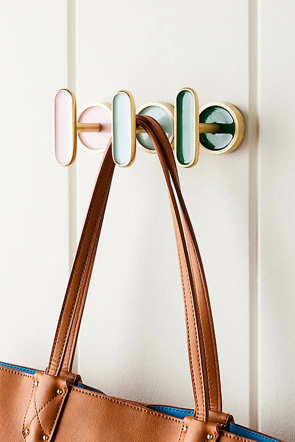 Toni Enameled Brass Bath Hook - Blue by Anthropologie, image 2