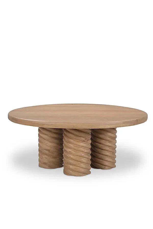 Treccia Round Coffee Table - Oak by Anthropologie