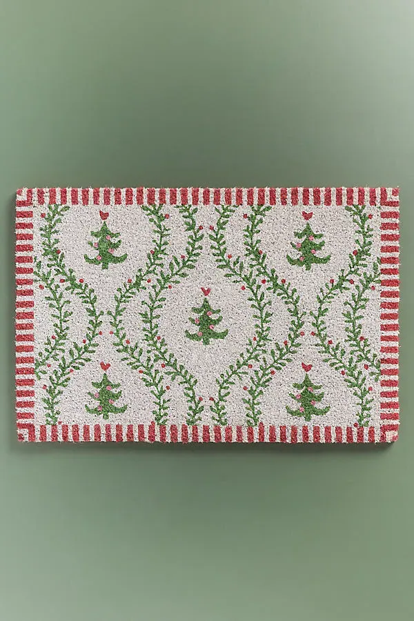 Tree Trellis Coir Printed Doormat - Green product