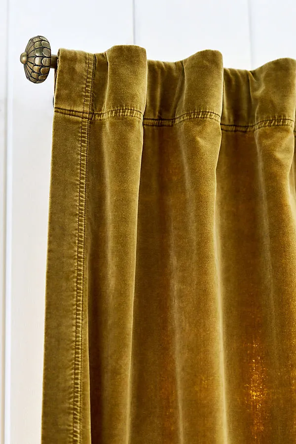 Trova Light Filtering Velvet Curtain - Cotton by Anthropologie, image 2