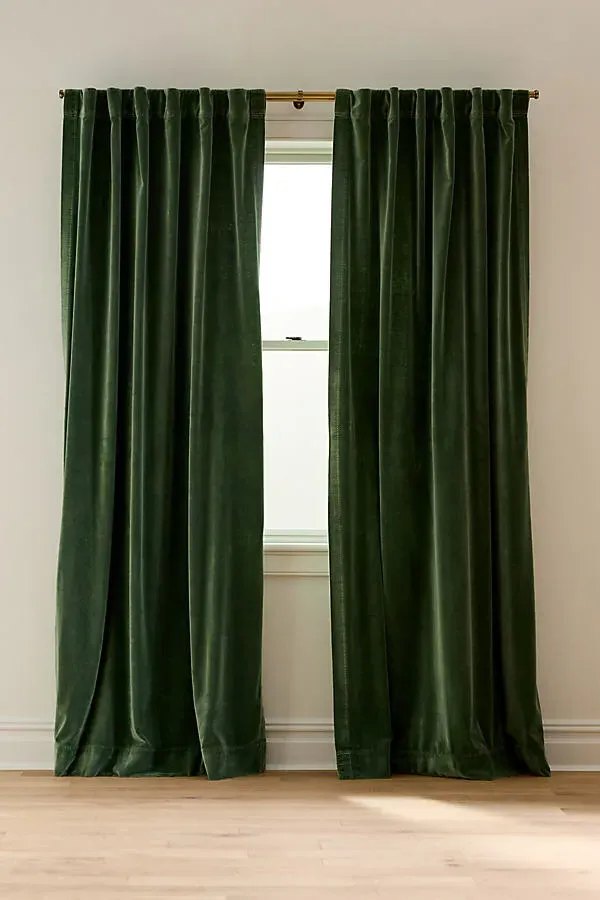 Trova Light Filtering Velvet Curtain - Cotton product