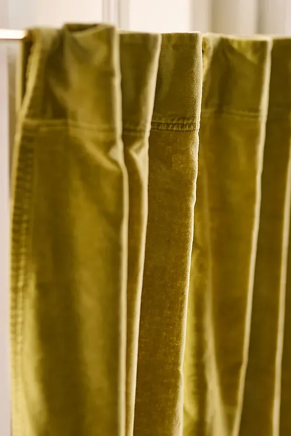 Trova Washed Velvet Cafe Curtain Set of 2 - Green, Cotton product