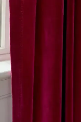 Trova Washed Velvet Curtain - Pink, Cotton by Anthropologie, image 2