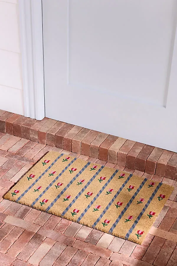 Tulips Striped Printed Doormat - Coir product