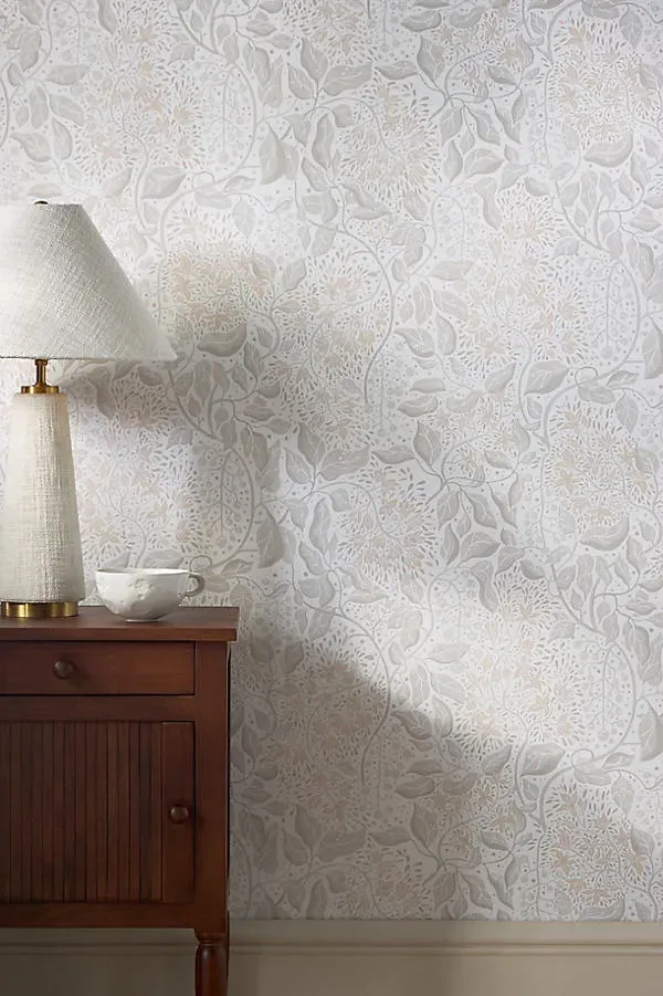 Turi Twining Vines Floral Wallpaper - Beige by Anthropologie