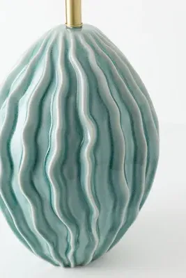 Twisted Ceramic Lamp Base - Green product