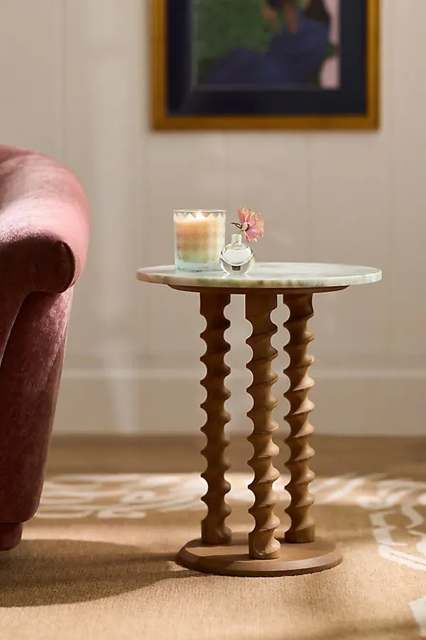 Tybee Marble Side Table - Green product
