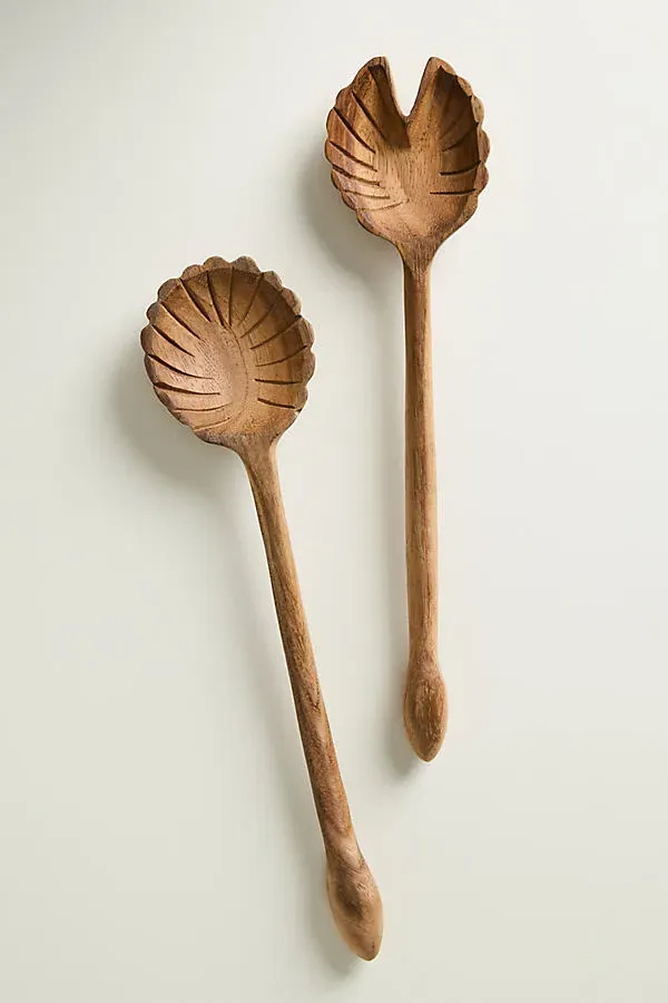United Arts Wood Palm Serving Set - Brown, Acacia product