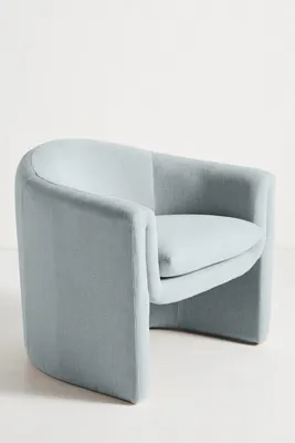 Valencia Linen Sculptural Chair - Blue, Polyester/Linen product