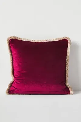 Valentina Washed Velvet Cushion - Purple, Viscose Cotton product