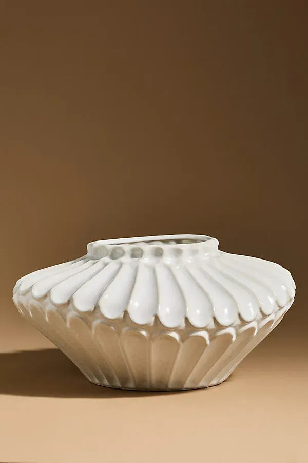 Valeria Ceramic Vase - Ivory by Anthropologie