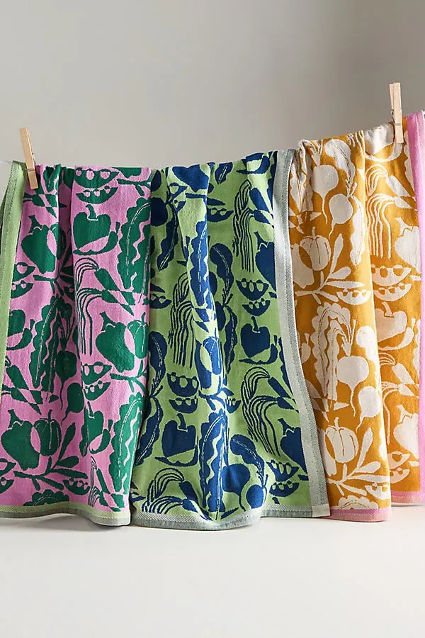 Vegetable Jacquard Dish Towels Set of 3 - Cotton product