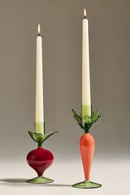 Veggie Glass Taper Candle Holder - Red, Borosilicate Glass product