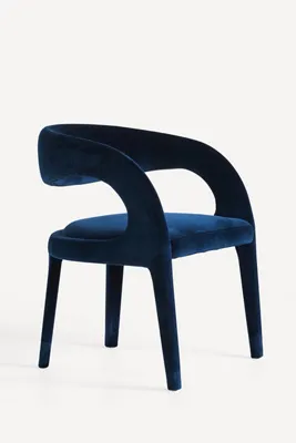 Velvet Hagen Dining Chair - Blue, Polyester/Cotton product