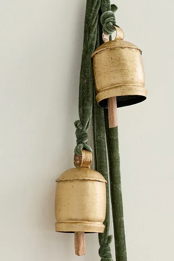 Velvet Jingle Bell Bunch - Green by Anthropologie, alternate view