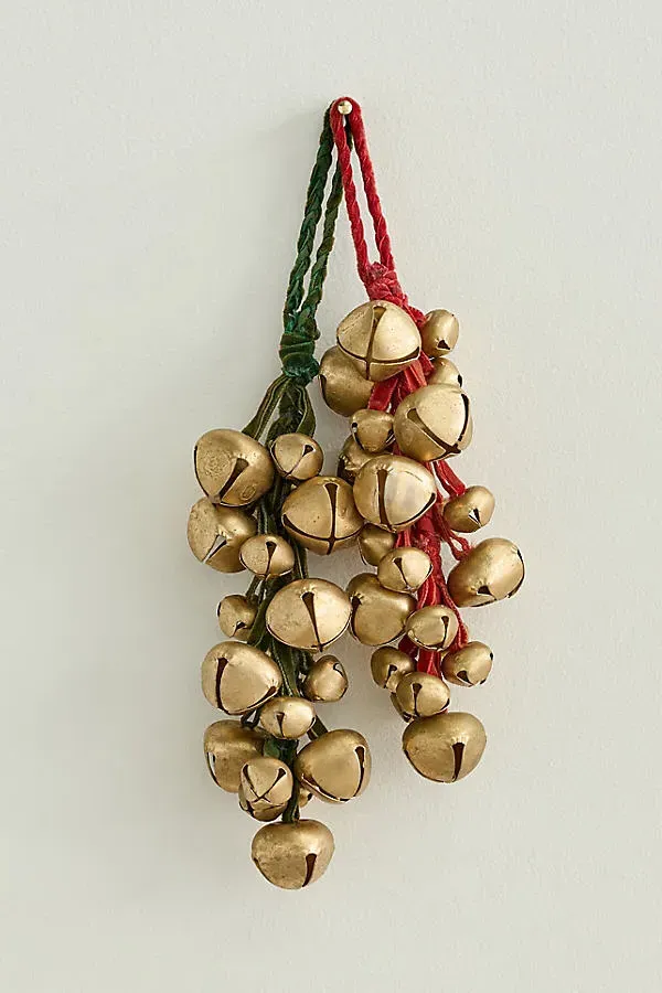 Velvet Jingle Bell Bunch - Green by Anthropologie