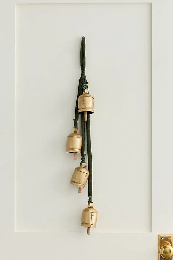 Velvet Jingle Bell Bunch - Green by Anthropologie