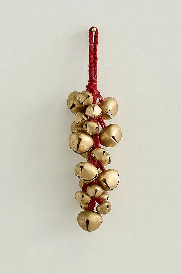 Velvet Jingle Bell Bunch - Red by Anthropologie