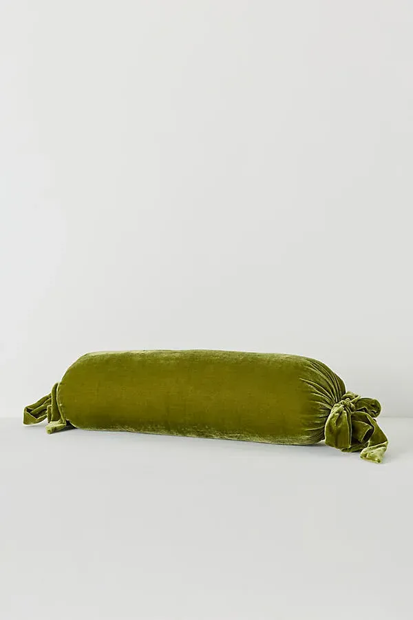 Velvet Tie Bolster Cushion - Rayon, Nylon product