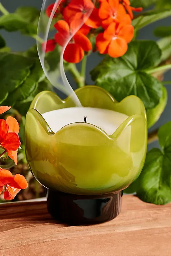 Verbena & Lemongrass Glass Candle - Green product