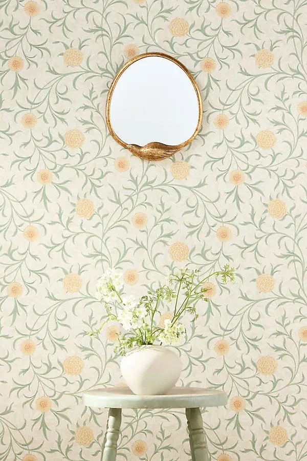 Verne Wall Mirror - Brown, Brass by Anthropologie