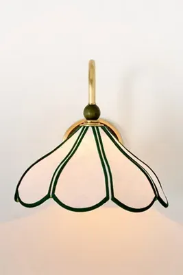 Vicky Scalloped Wood Wall Sconce - Green product