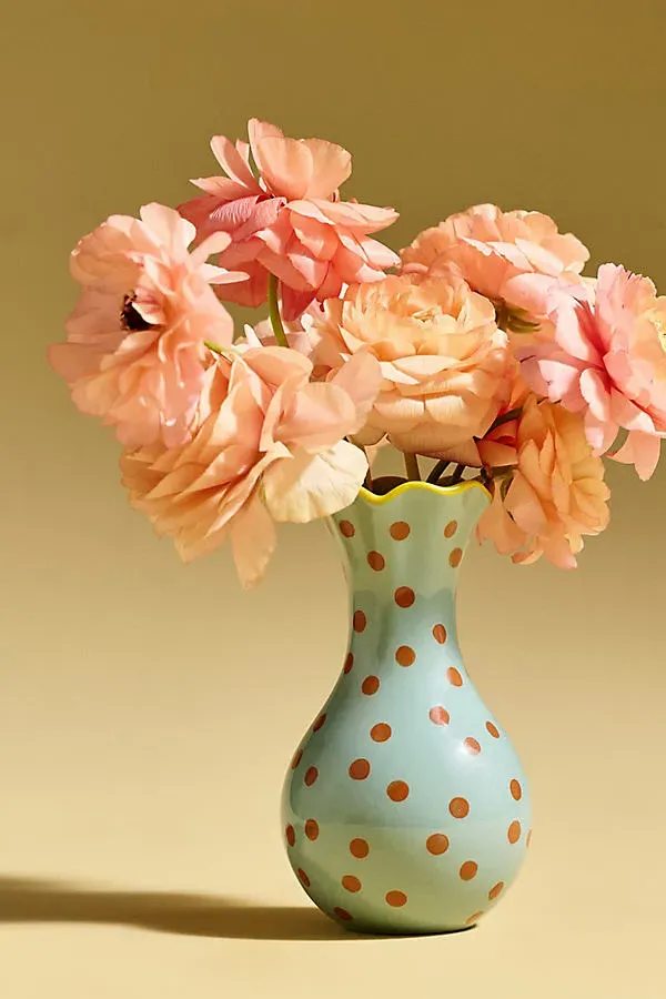 Victoria Dot Bud Vase - Stoneware by Anthropologie