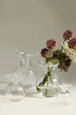 Vietri Hibiscus Large Glass Vase - Clear by Anthropologie, alternate view
