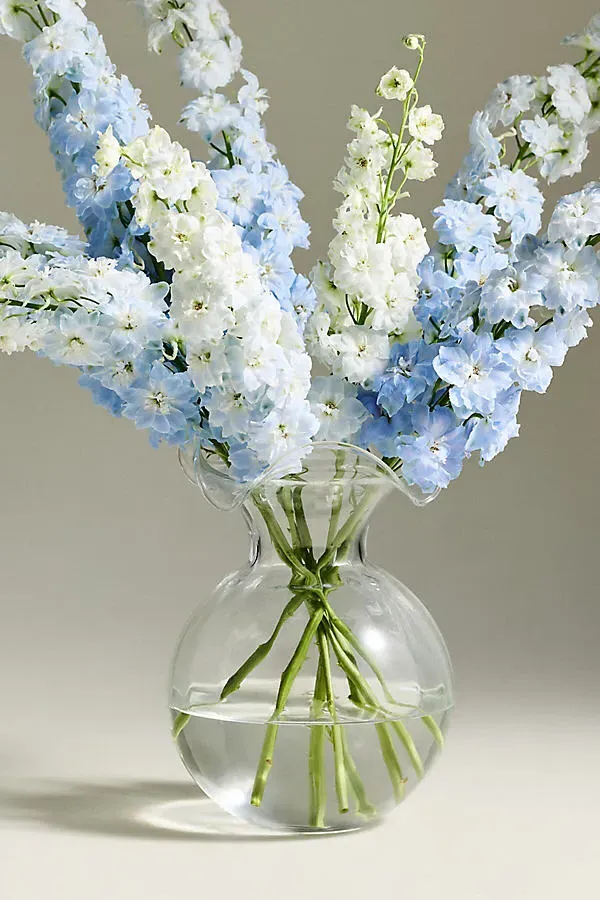 Vietri Hibiscus Large Glass Vase - Clear by Anthropologie