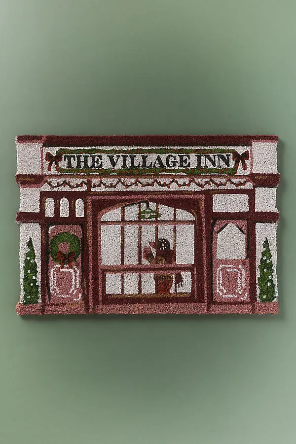 Village Inn Printed Doormat - Red, Coir product