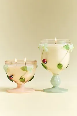 Vined Floral Seaside Flowers & Sandalwood Glass Candle product