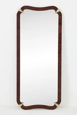Violeta Scalloped Full-Length Mirror - Brown, Burl Wood product