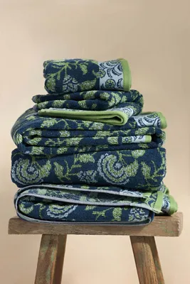 Vivi Jacquard Terrycloth Towel Collection - Blue, Cotton product