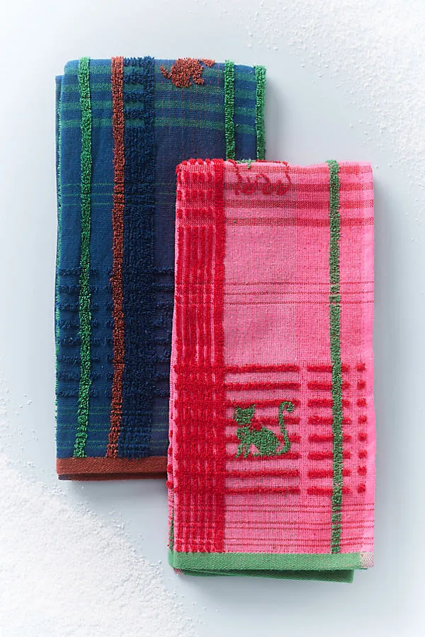 Viviana Dish Towels Set of 2 - Cotton by Anthropologie
