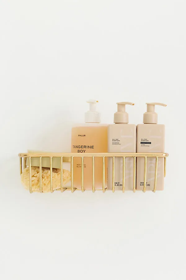 Wall-Mounted Bath Caddy - Brass product