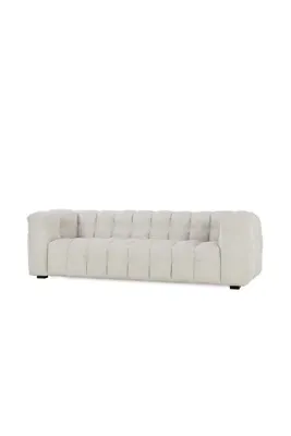 Walter Round Sofa with Tufting - Ivory, Polyester product