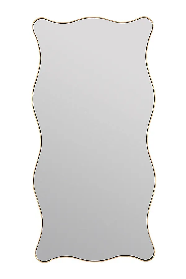 Wanda Wavy Wall Mirror - Gold, Metal product