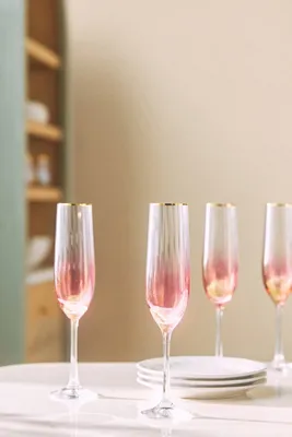 Waterfall AnthroLiving Champagne Flutes Set of 4 - Pink product