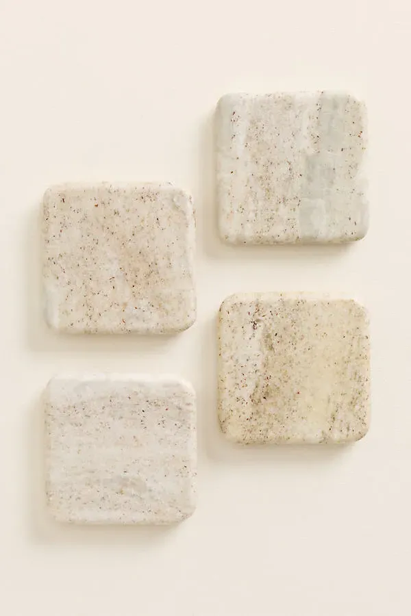 Waterfall Marble Coasters Set of 4 - Beige, Marble by Anthropologie